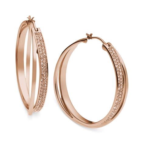 earrings rose gold michael kors|gold hoop earrings michael kors.